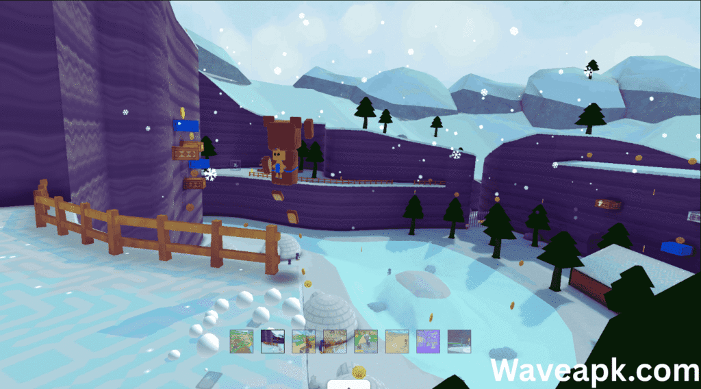 Super bear adventure mod apk snow level 